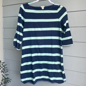 J.Crew Factory Navy Striped Midi Dress. Size Small